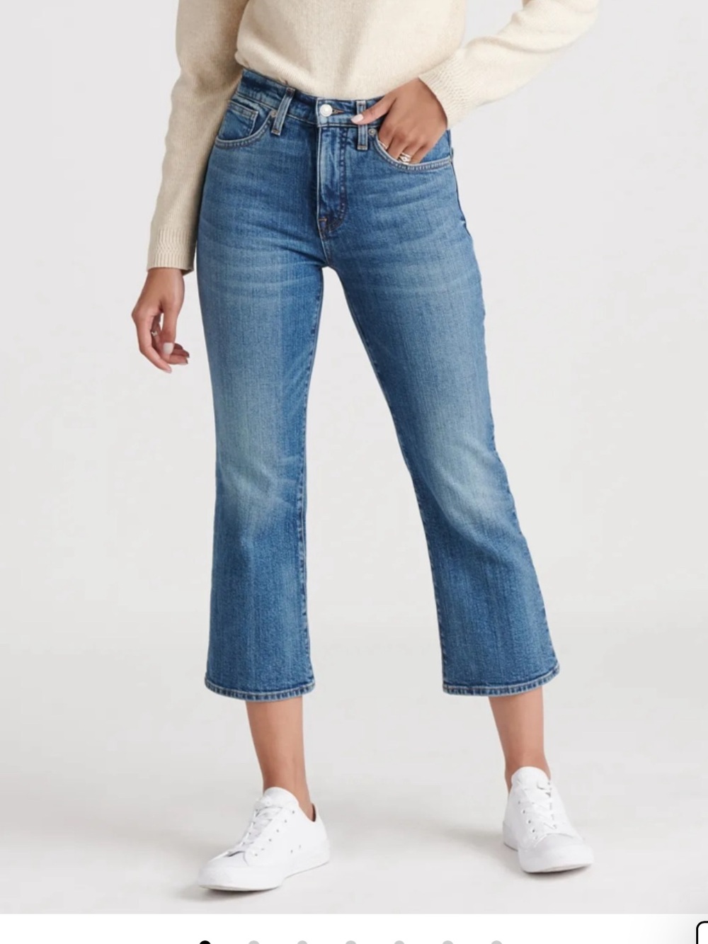 Lucky Brand high rise crop mini boot Deep Blue Straight Jeans size 10/30